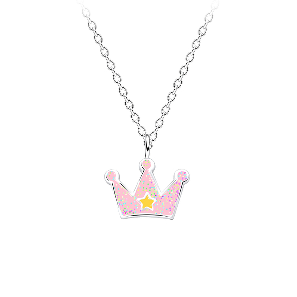 Silver Crown Necklace - 14583