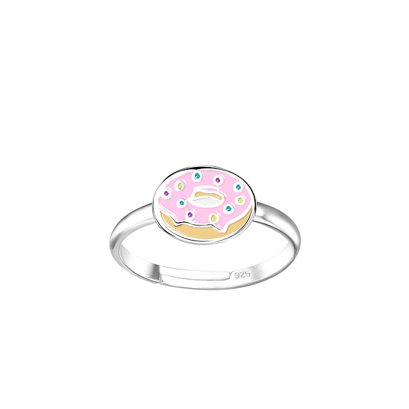Silver Donut Adjustable Ring - 15124