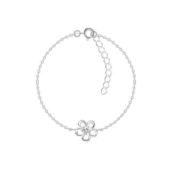 Silver Flower Bracelet - 15523