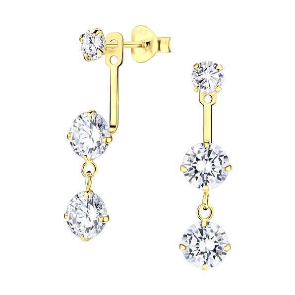 Silver Triple Round Ear Jacket - 15045