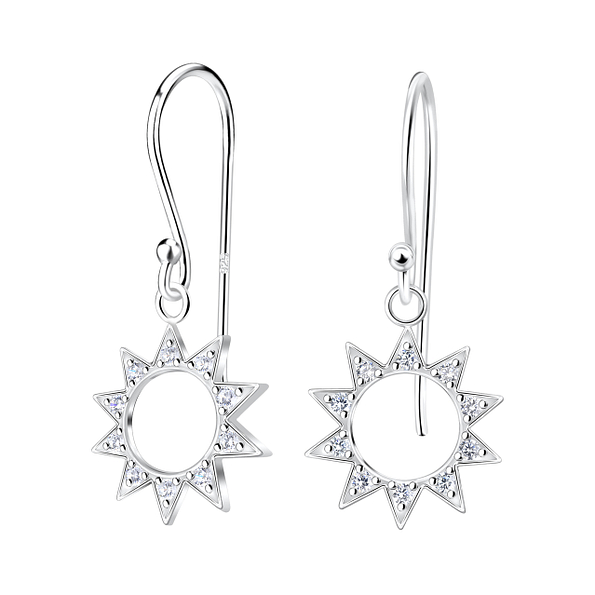 Silver Sun Earrings - 15498
