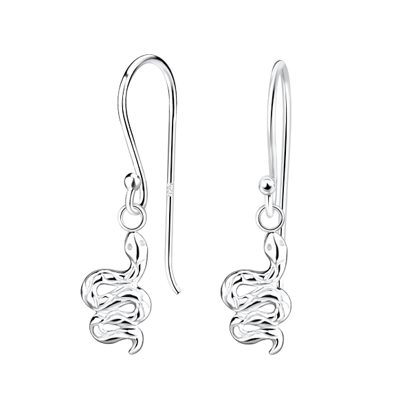 Silver Snake Earrings - 15464
