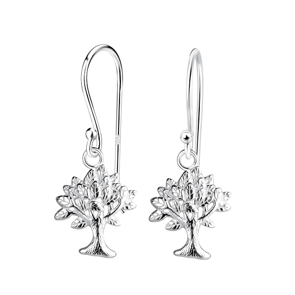 Silver Tree Of Life Earrings - 15516
