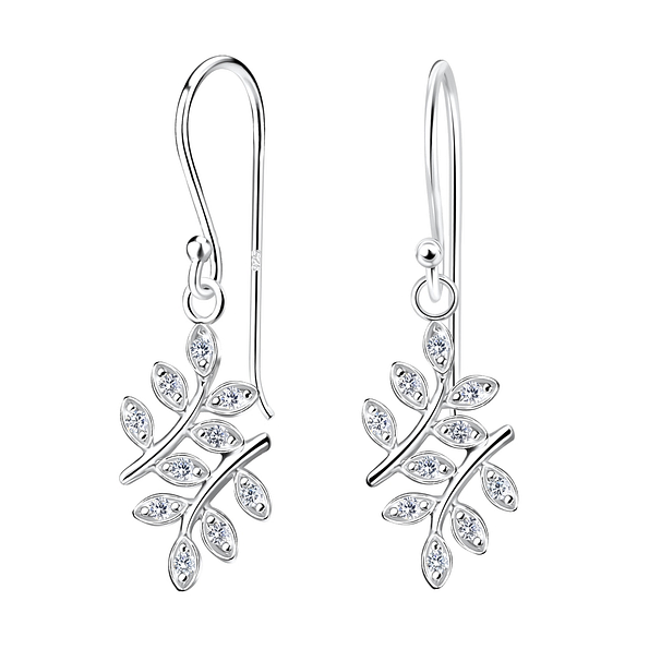 Silver Olive Leaf Earrings - 15520