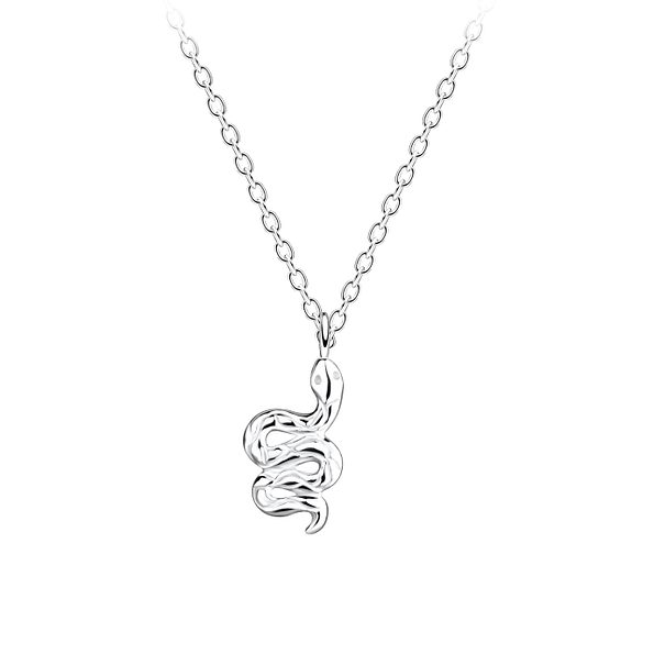 Silver Snake Necklace - 15465