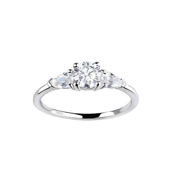Silver Three Stones Ring - 15466