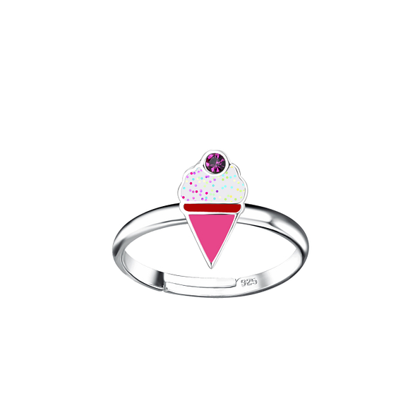 Silver Ice Cream Adjustable Ring - 20204