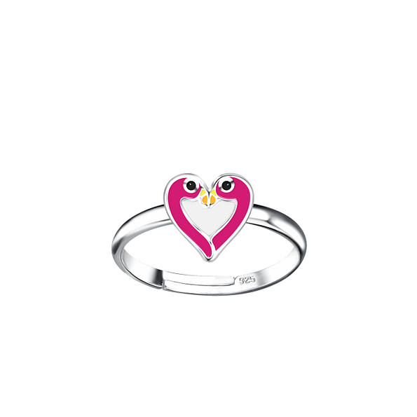 Silver Flamingo Adjustable Ring - 20786