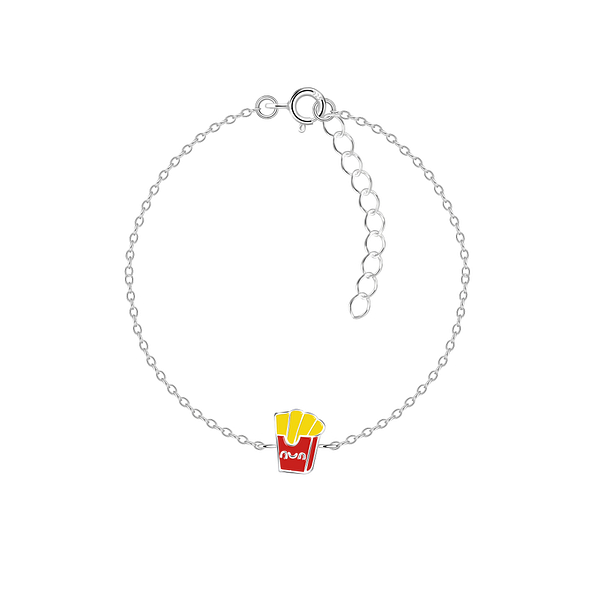 Silver French Fries Bracelet - 15598