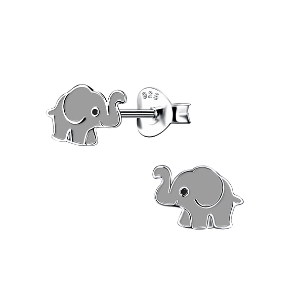 Silver Elephant Stud Earrings - 15714