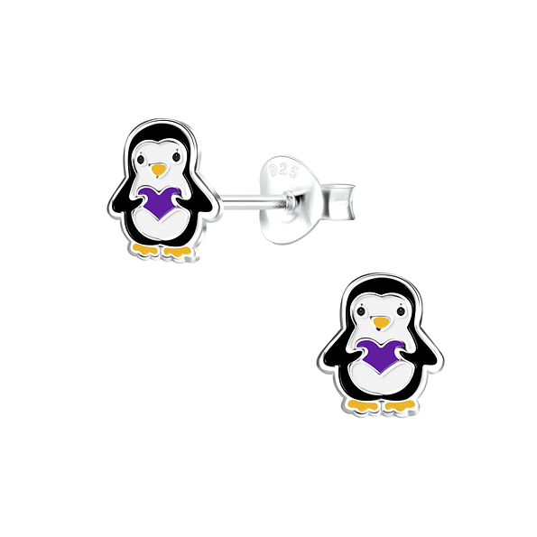 Silver Penguin Stud Earrings - 15671 Silver Penguin Stud Earrings - 15671