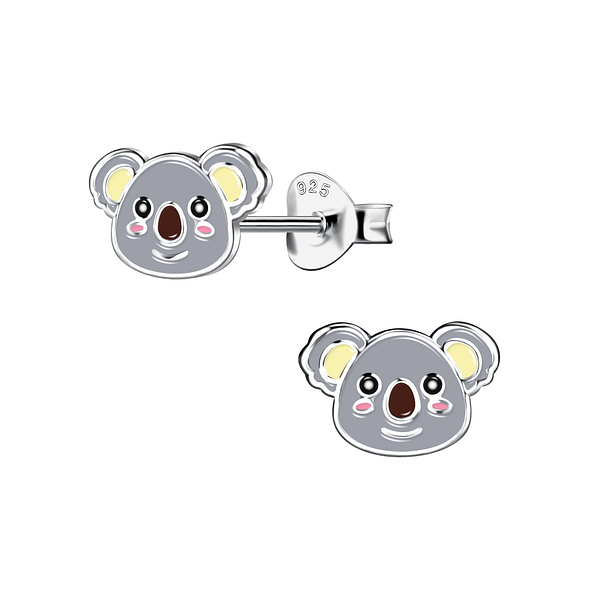 Silver Koala Stud Earrings - 15726