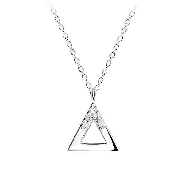 Silver Triangle Necklace - 15710