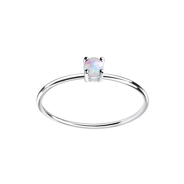 3mm Opal Silver Ring - 15770