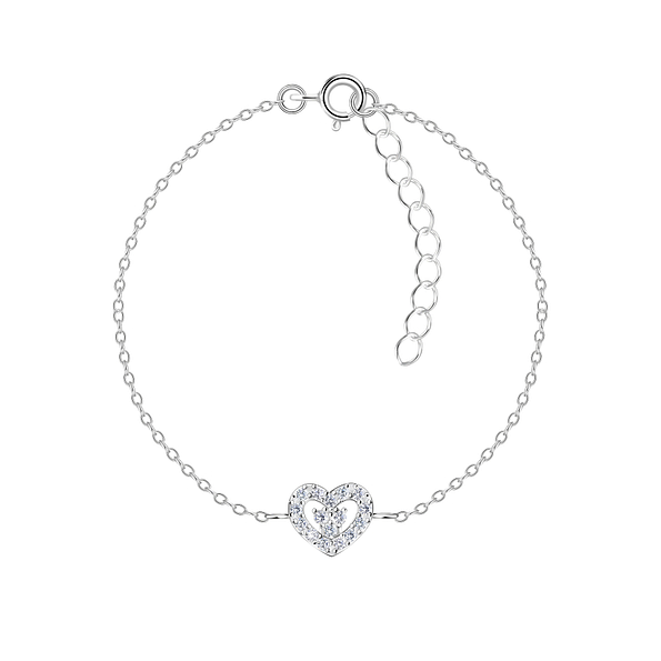 Silver Heart Bracelet - 16397