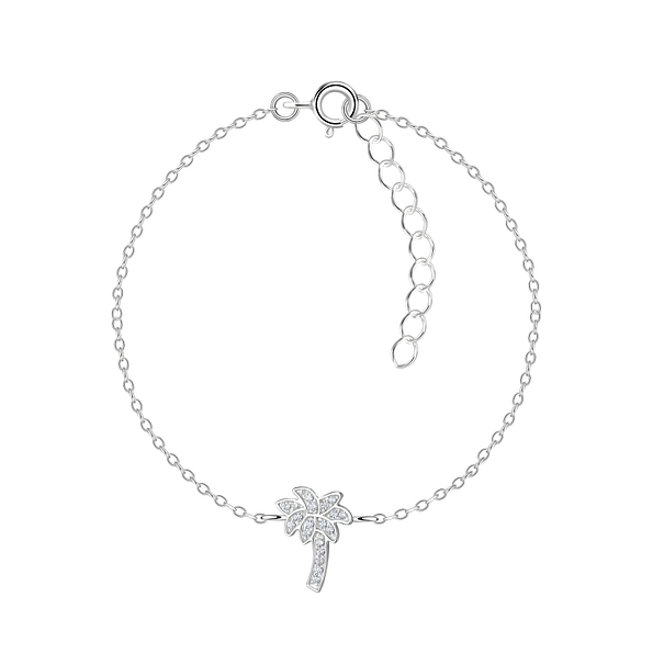 Silver Palm Tree Bracelet - 8618