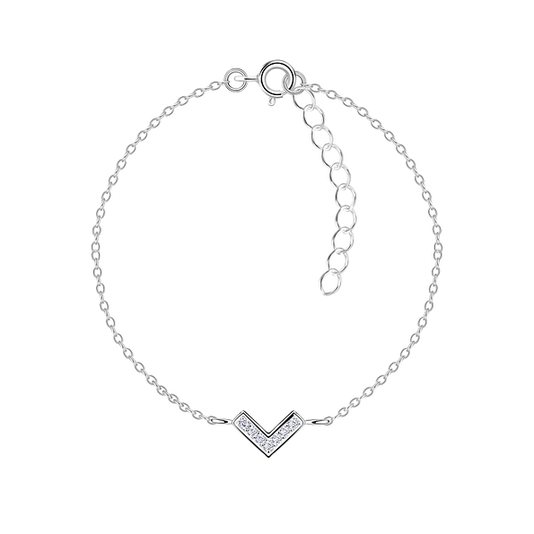Silver Chevron Bracelet - 11676