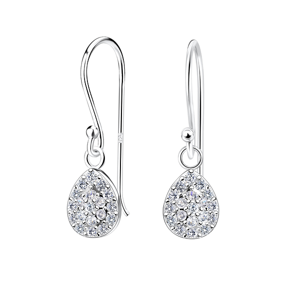Silver Tear Drop Earrings - 16395