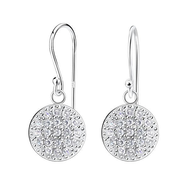 Silver Round Stud Earrings - 16346