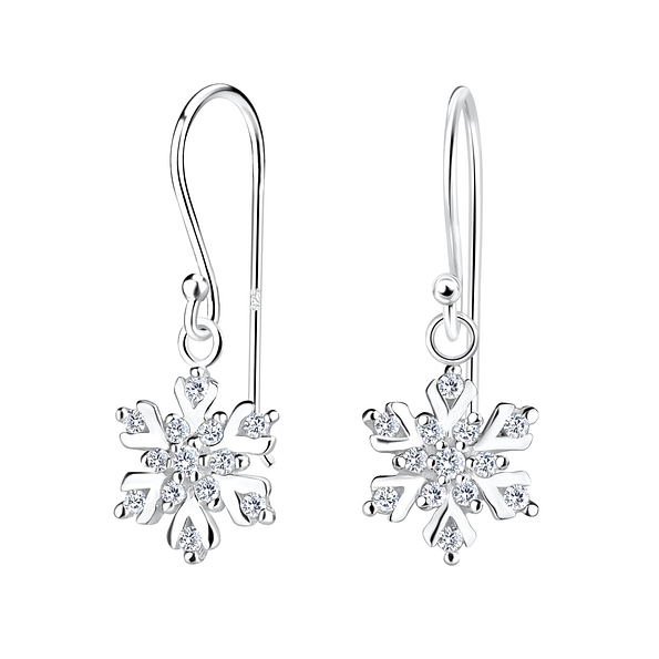 Silver Snowflake Earrings - 15518