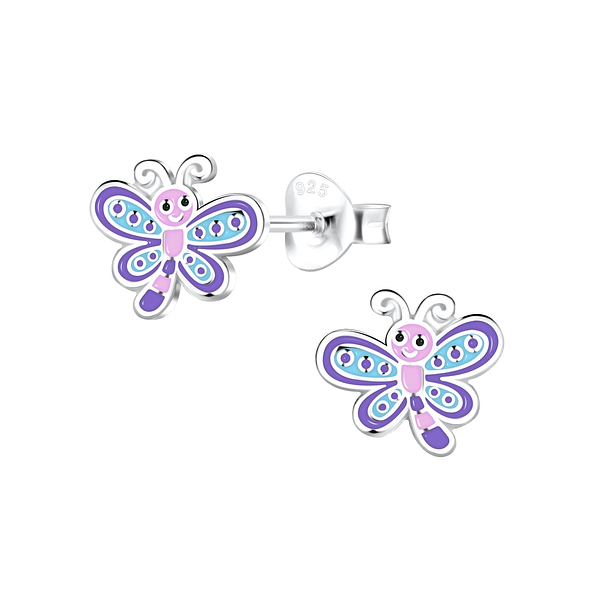 Silver Dragonfly Stud Earrings - 16248