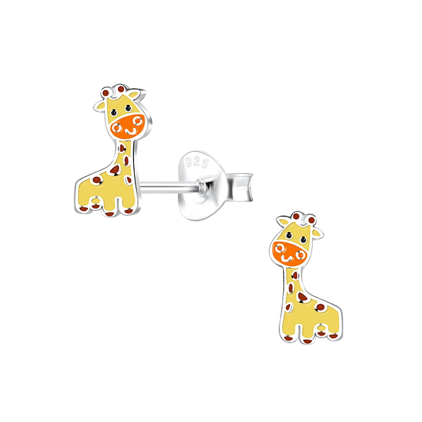 Silver Giraffe Stud Earrings - 16263