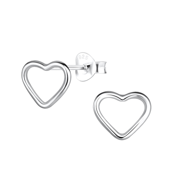 Silver Heart Stud Earrings - 16112 Silver Heart Stud Earrings - 16112