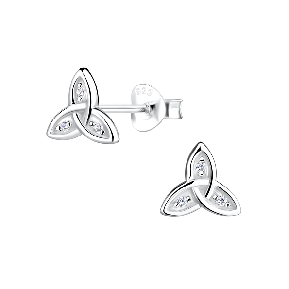 Silver Celtic Stud Earrings - 16366