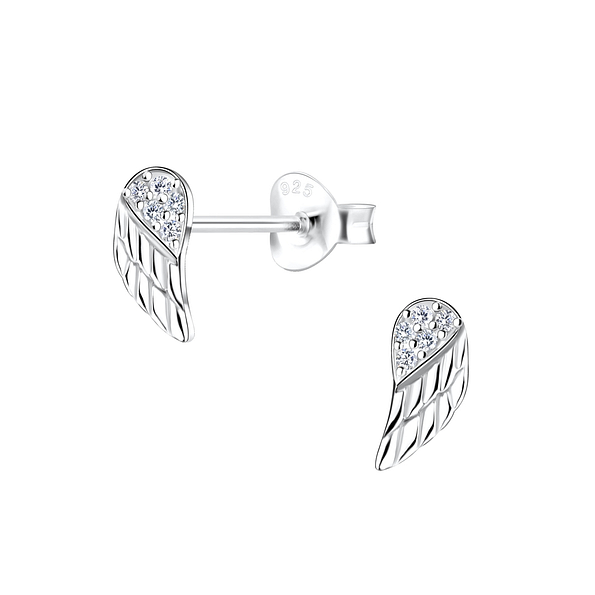 Silver Wing Stud Earrings - 16367