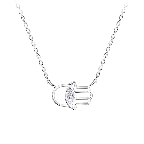 Silver Hamsa Necklace - Wholesale - 16454
