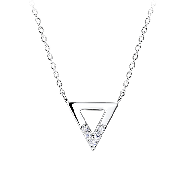 Silver Triangle Necklace - 16451