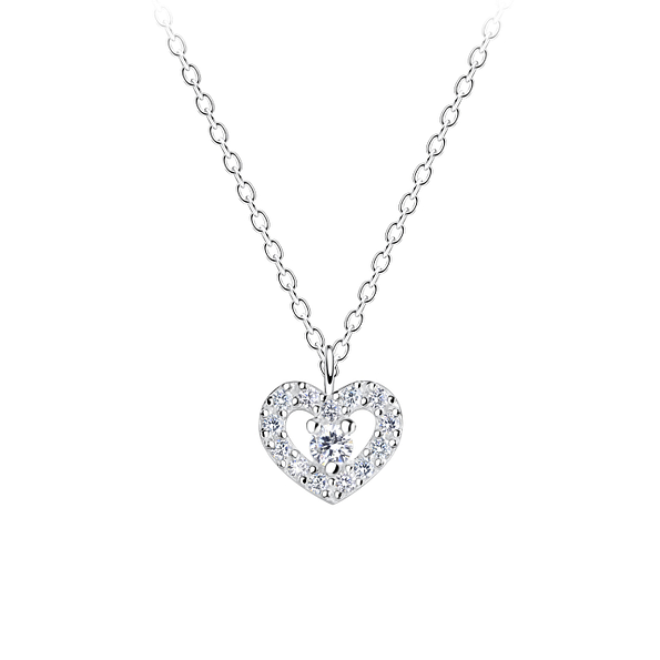 Silver Heart Necklace - 16377