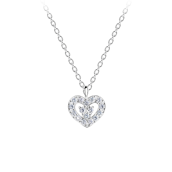 Silver Heart Necklace - 16378
