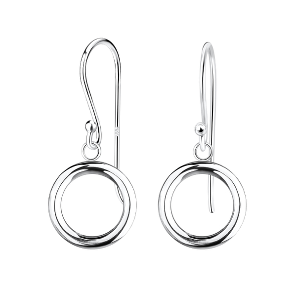 Silver Circle Earrings - 10666