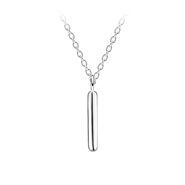 Silver Letter I Necklace - 18632