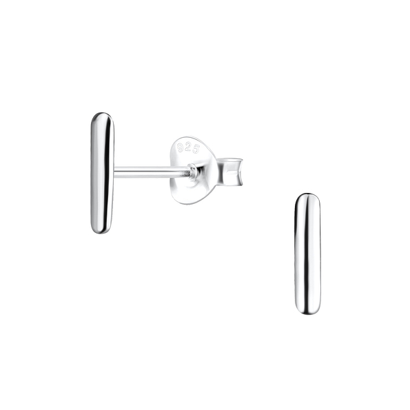 Silver Letter I Stud Earrings - 18603