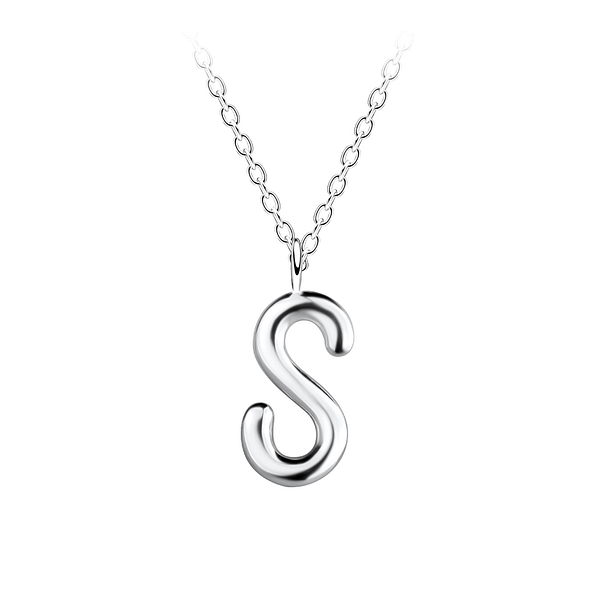 Silver Letter S Necklace - 18625