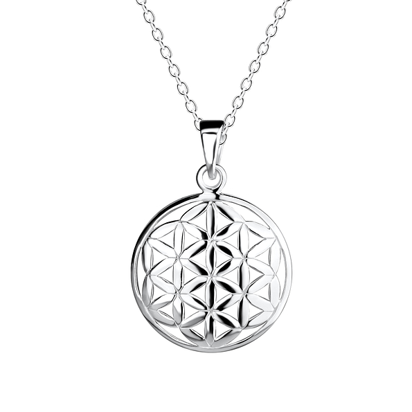 Silver Flower Of Life Necklace - 16585