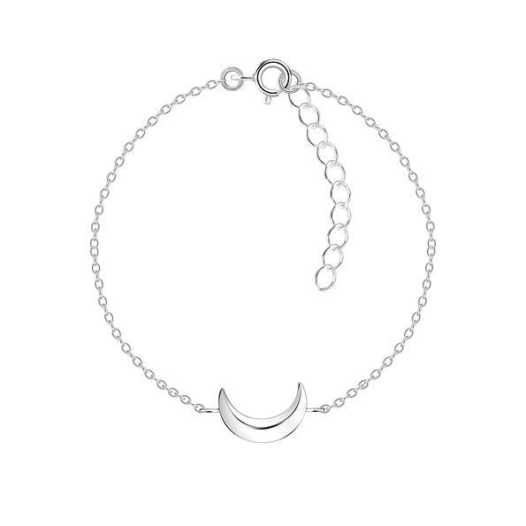 Silver Crescent Moon Bracelet - 16464