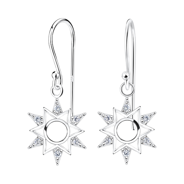 Silver Sun Earrings - 16483