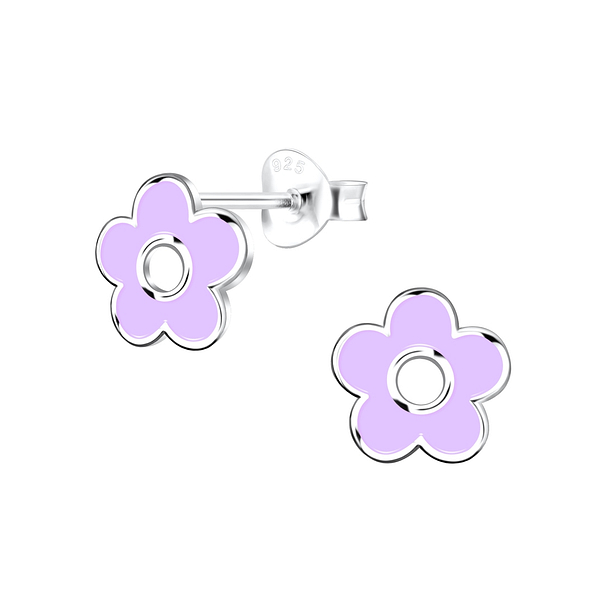 Silver Flower Stud Earrings - 16544