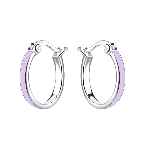 14mm Silver French Lock Hoop Earrings - 16491