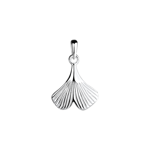Silver Ginkgo Leaf Pendant - 16578