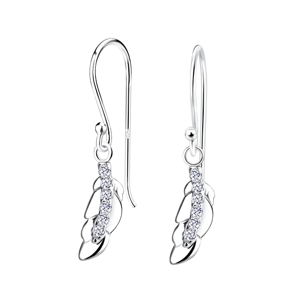 Silver Feather Earrings - 17025