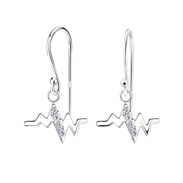 Silver Heartbeat Earrings - 17026