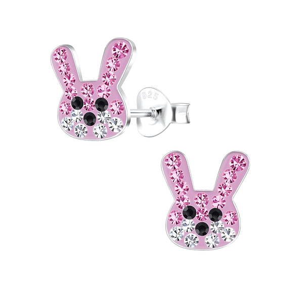Silver Rabbit Stud Earrings - 17174