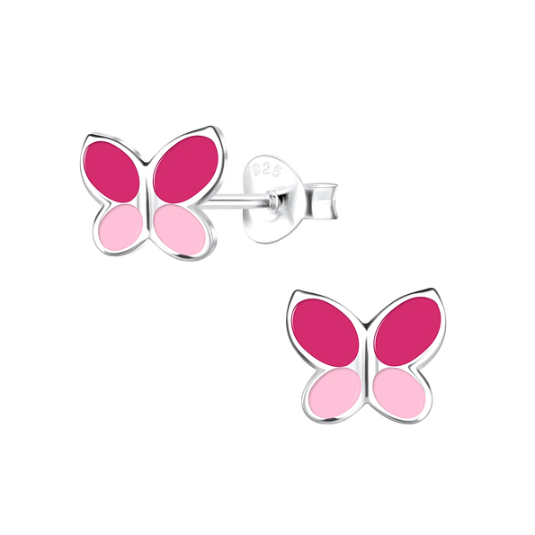 Silver Butterfly Stud Earrings - 17081
