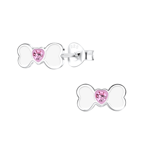 Silver Bone Stud Earrings - 17101