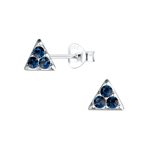 Silver Triangle Stud Earrings - 17033