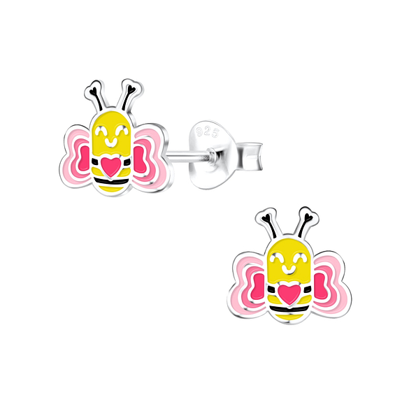 Silver Bee Stud Earrings - 17167